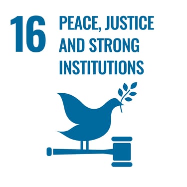 SDG Goal 16 – Peace, Justice and Strong Institutions: Promote peaceful, inclusive societies