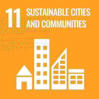 SDG Goal 11 – Inverted Icon: Sustainable Cities and Communities (color background)