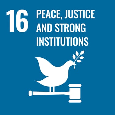 SDG Goal 16 – Inverted Icon: Peace, Justice and Strong Institutions (color background)
