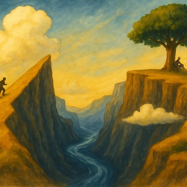 Existential Crisis Trench metaphorical art used for education in a writing masterclass course on Udemy.