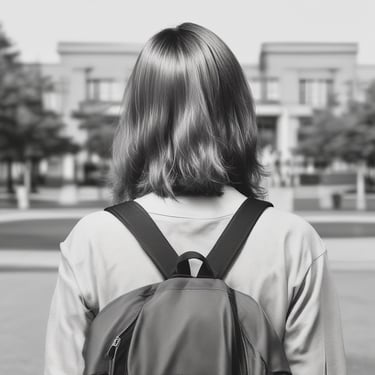 A small outdoor market stall is set up in front of a rustic two-story house with a tiled roof and wooden accents. Various colorful trinkets and goods are displayed on tables. A large green recycling bin is situated to the right. The bright blue sky is visible above.