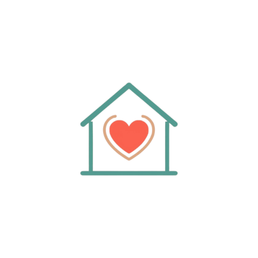 a house with a heart in the middle of it
