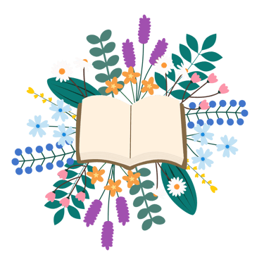 journal ouvert sur fond de fleurs