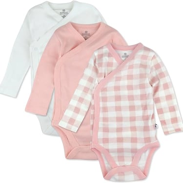 Baby onsie wrap style with snaps pink