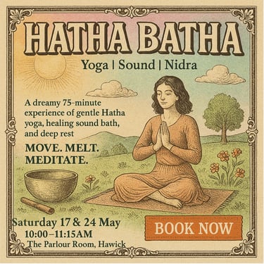 a poster for a yoga class