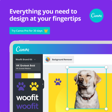 Everything you need to design at your fingertips. Try Canva pro for 30 days. 