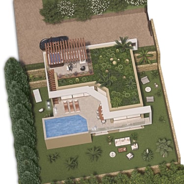 Une maquette 3D extérieure d'une maison luxueuse à Bandol