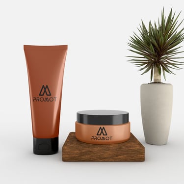 Mockup skin care products with promot branding