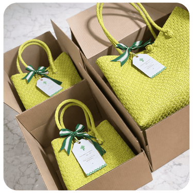 Tas anyaman plastik handmade warna hijau Craftvitas Indonesia siap kirim untuk pesanan grosir dan souvenir