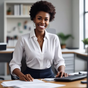 woman wearing black crew-neck shirt