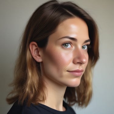 woman wearing black crew-neck shirt