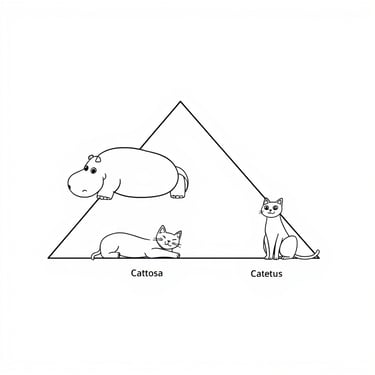 Triángulo, hipopótamo y dos gatos. Qwen no ha entendido bien las instrucciones.