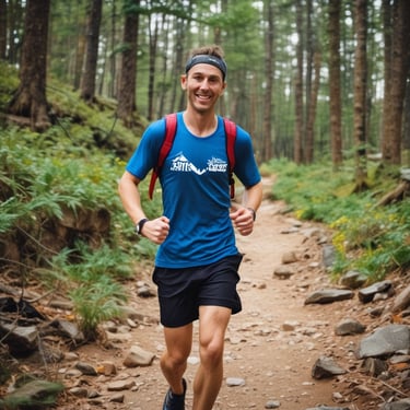 A stone building with signage 'Bagages de France' features a row of metallic chairs along the sidewalk. Windows with flower boxes are integrated into the structure. A woman in casual attire, holding a cup, stands facing the camera next to a framed poster. The area has a sunny ambiance, and there are additional signs visible in the background indicating a hotel.