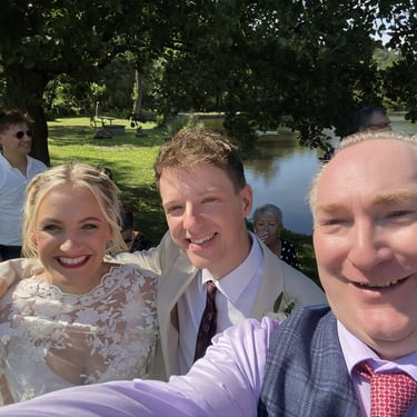 David Allbutt With Couple At Roman Lakes Stockport