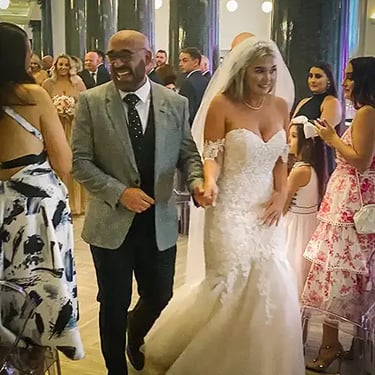 Couple Leaving At The End Of Their Wedding Ceremony