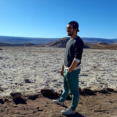 William, founder of Notionbase, admiring the desert