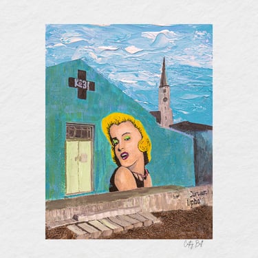 Acrylic pop art style painting by student Cathy Bell.