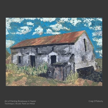 Acrylic barn painting on metal by student Craig O’Flaherty.