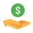 a hand holding a dollar sign