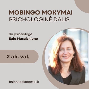 Mobingo mokymai su Egle Masalskiene
