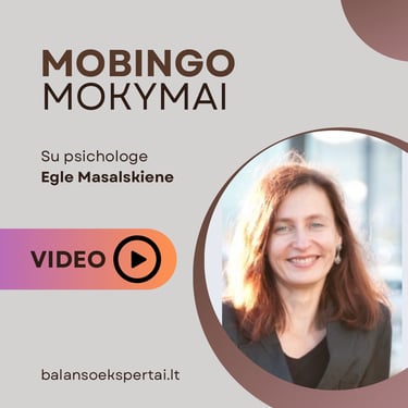 1 val. mobingo mokymų vaizdo įrašas