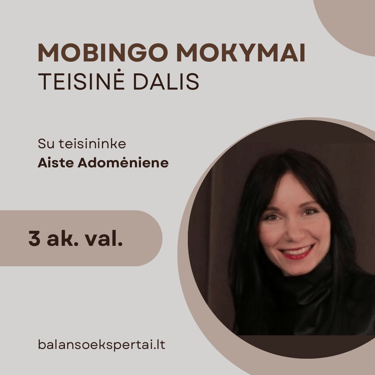 mobingo mokymai teisinė dalis