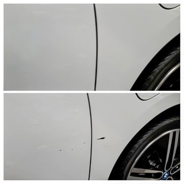 Auto Paint chip repair before after