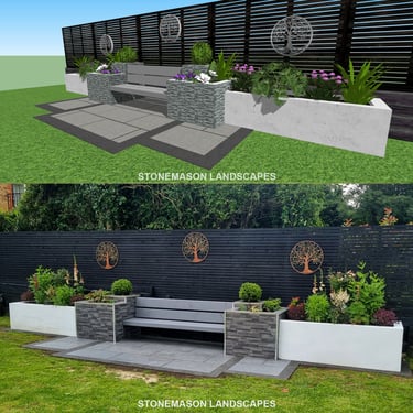 Ultra Modern Grey Split Face Garden Concept Design To Reality