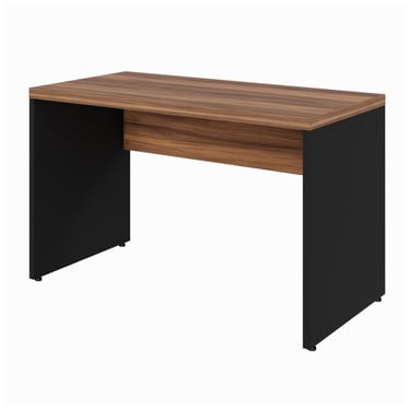 MESA DE ESCRITÓRIO RETA 1,20X0,60 SEM GAVETAS COR NOGAL/SEVILHA/PRETO