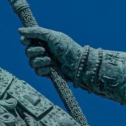 Close up on the hand of Saint Stephen.