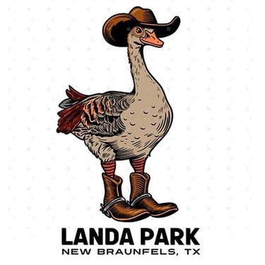 Landa Park goose sticker, New Braunfels images