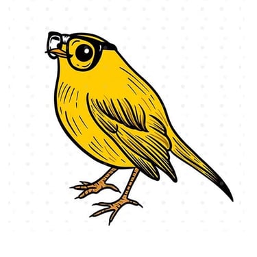 cute stickers, bird with glasses, nerd bird, nerd gifts, bird lover gifts, nerd bird