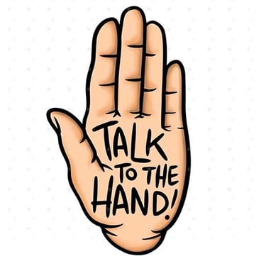 talk to the hand cartoon sticker, 90s slang stickers