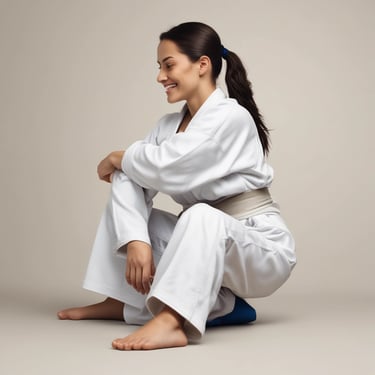 Woman training bjj