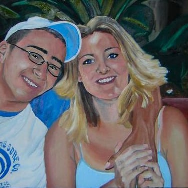 original hand painted oil painting couple portrait custom 