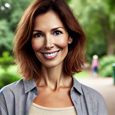 a woman with a smile on her face