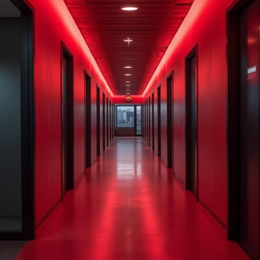 corridor with red led