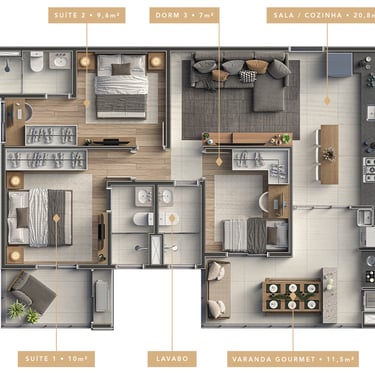 Planta 85m²