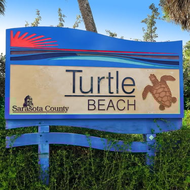 turtle Beach sign on siesta key