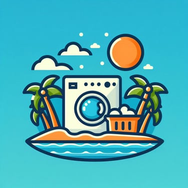 a washing machine on the seaside