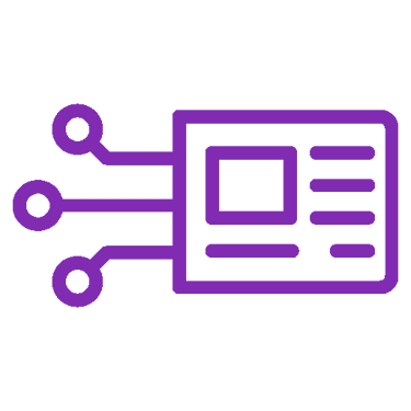 Schaltkreis mit Interface – Symbol für automatisierte Workflows mit KI-Unterstützung.