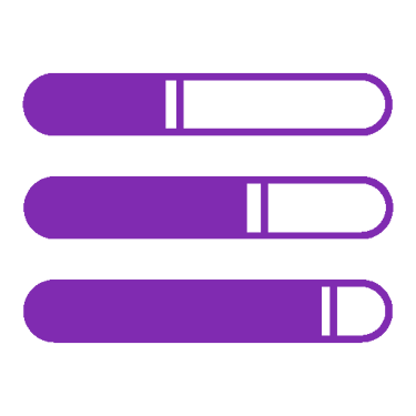 Fortschrittsbalken-Symbol – zeigt die individuelle Weiterentwicklung von KI-Kompetenzen.