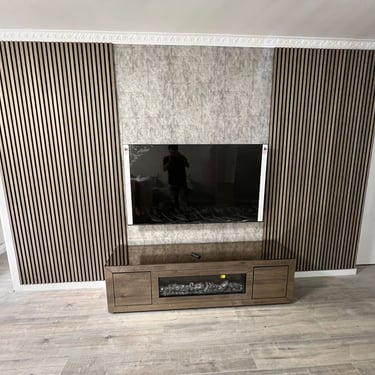 a television set up in a living room