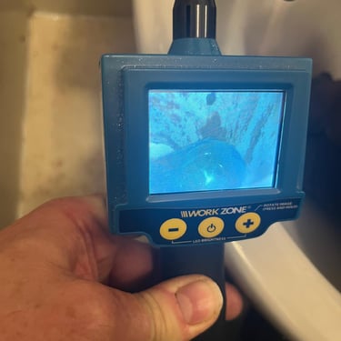 Inspection camera investigating a reduced toilet flush