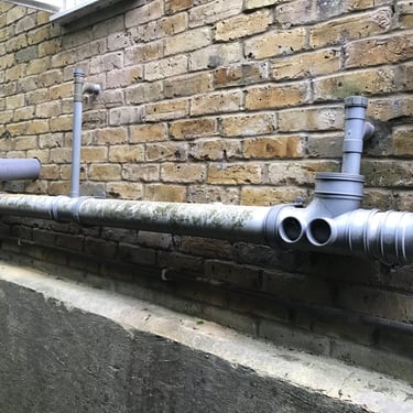 Low level soil pipework that is being altered.