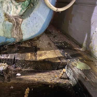 Long term leak from an immersion heater on a hot water cylinder