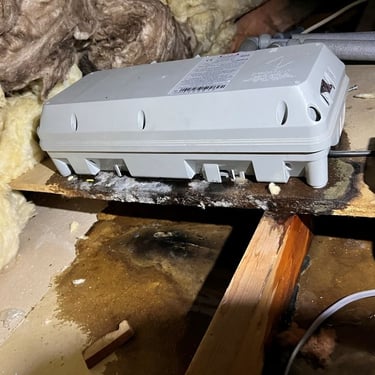 Badly leaking Aqualisa processor box, old grey style old design.