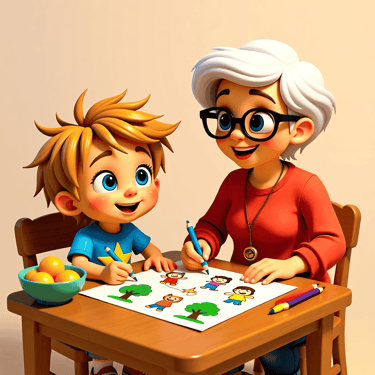 Nanny teaching Alvey about eco-kids alveystarr.com