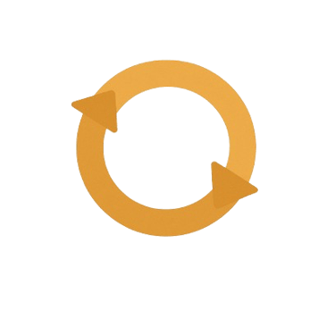 a circular arrow pointing to the center of a circle