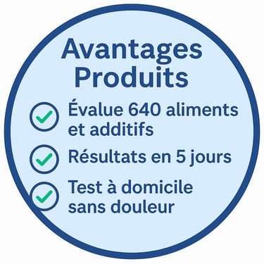 Avantage kit de sensibilité alimentaire à domicile